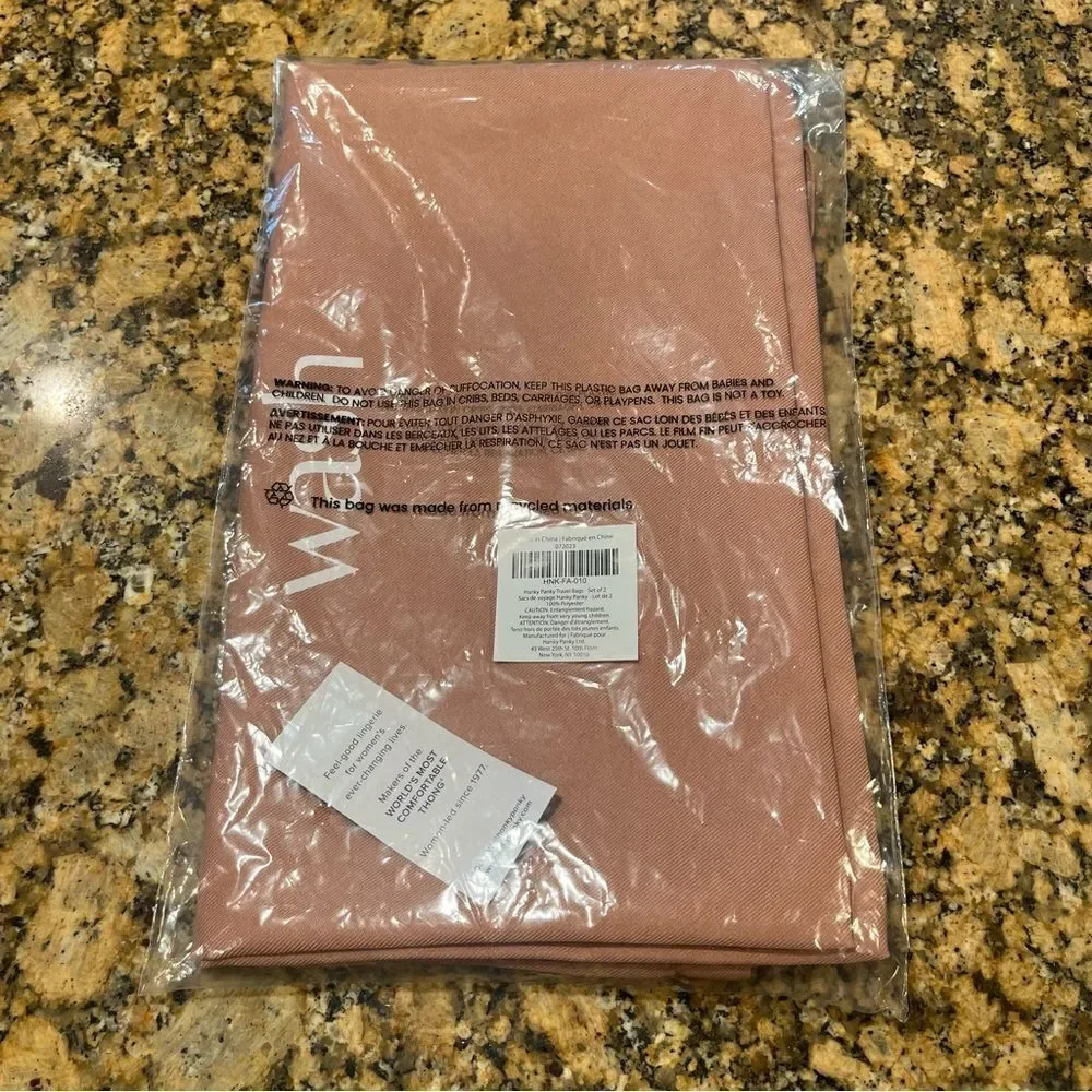 Hanky Panky Wash & Wear Intimates Organizer Travel Bag Set of 2 Pink Blush NWT